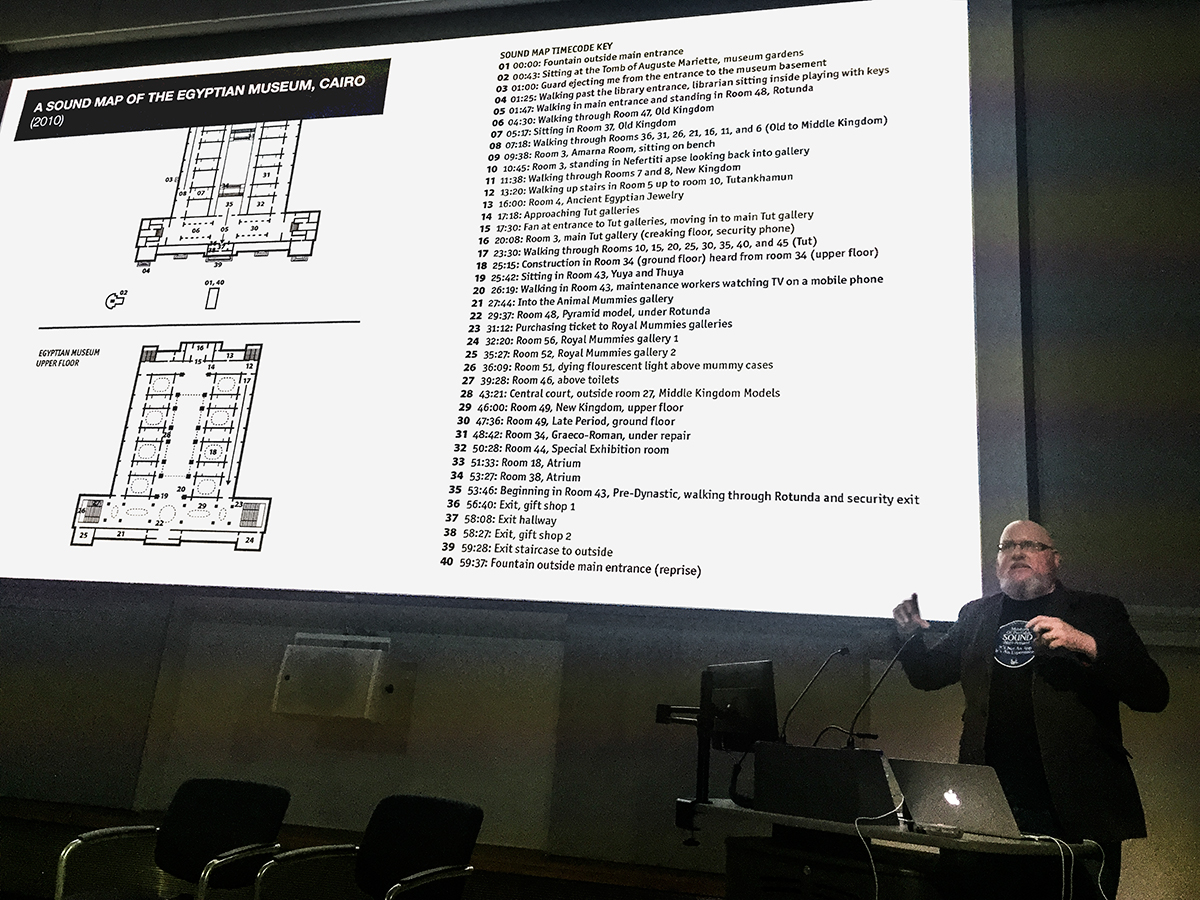 Our Director discussing his Sound Map of the Egyptian Museum, Cairo, from 2010.