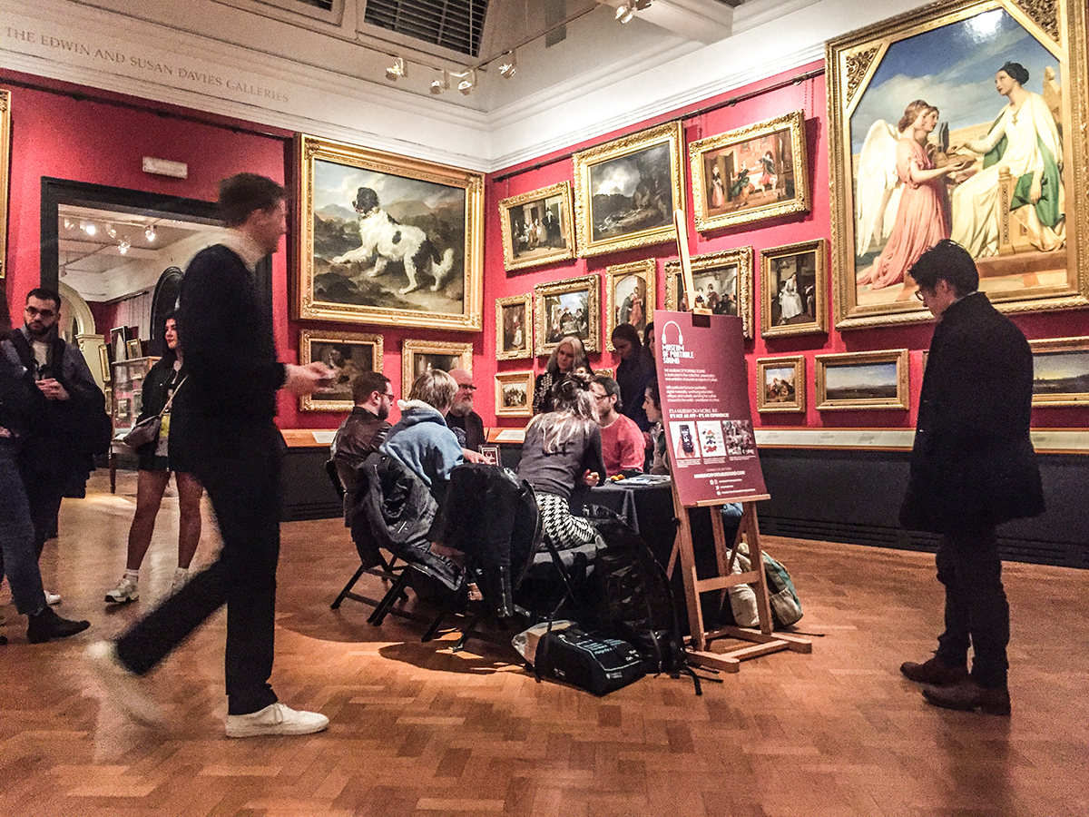 Our wonderful designated V&A staff member in action keeping the hoardes of potential visitors at bay.