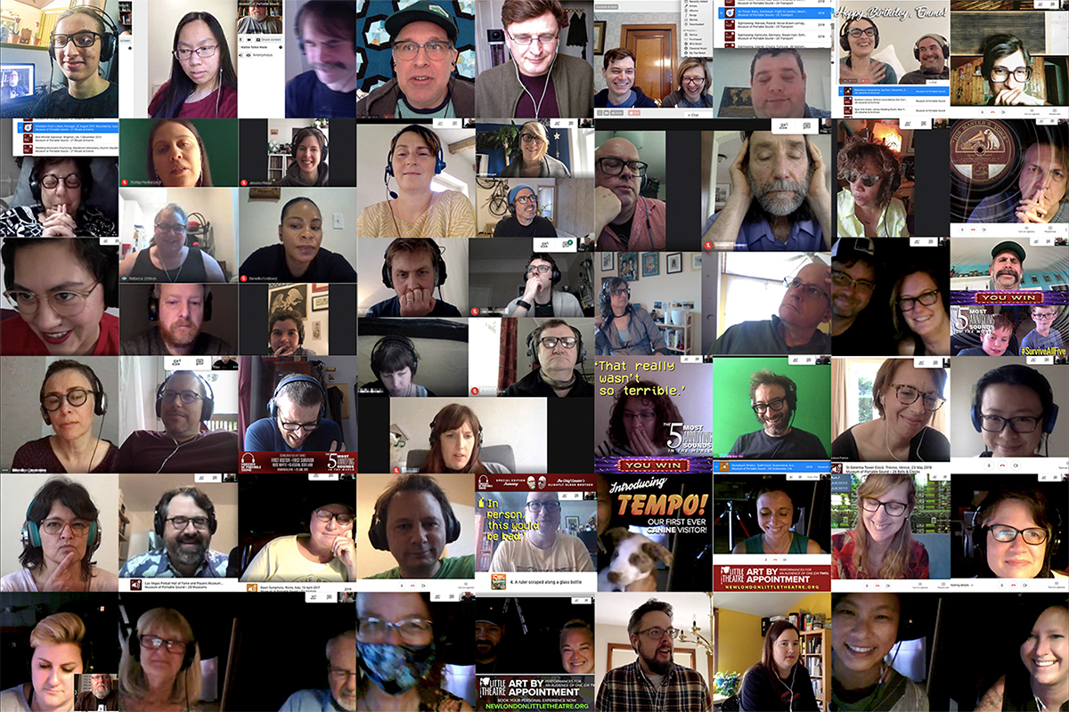 A series of screenshots of online visitors to the Museum of Portable Sound.